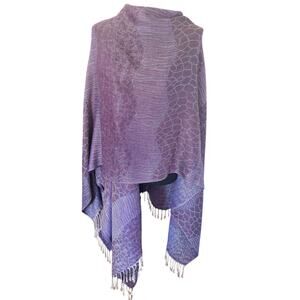 29 Palms Purple Rayon Fringe Wrap Shawl NWOT